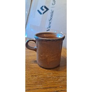 Vintage McCoy Glazed Brown Drip Coffee Cup Mug 1412 USA Great shape! 3.75" tall